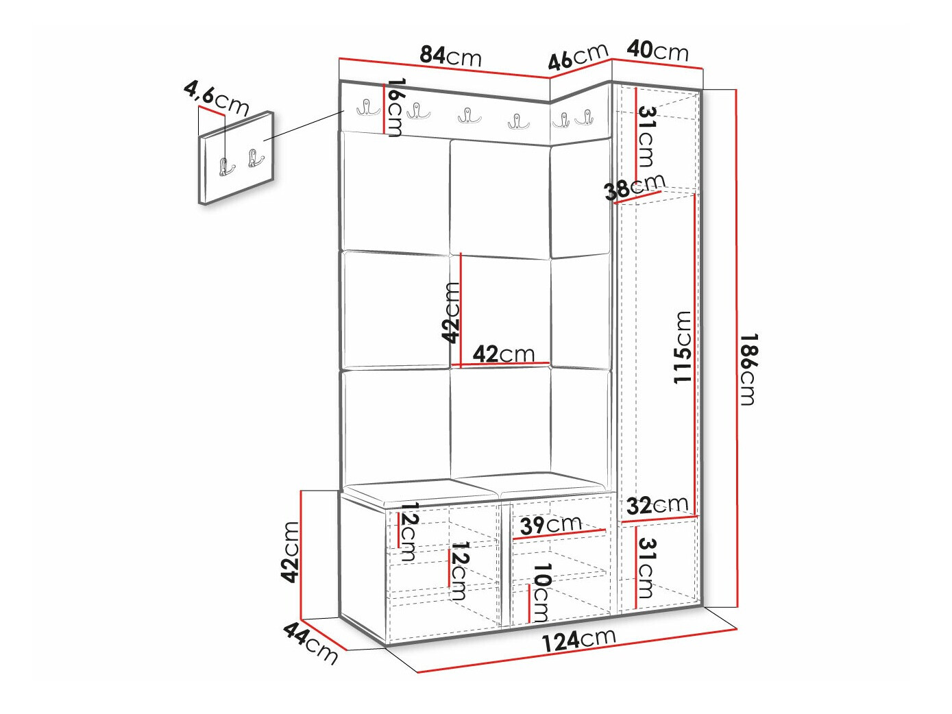 Flurgarnitur Hartford 377 (Weiß)