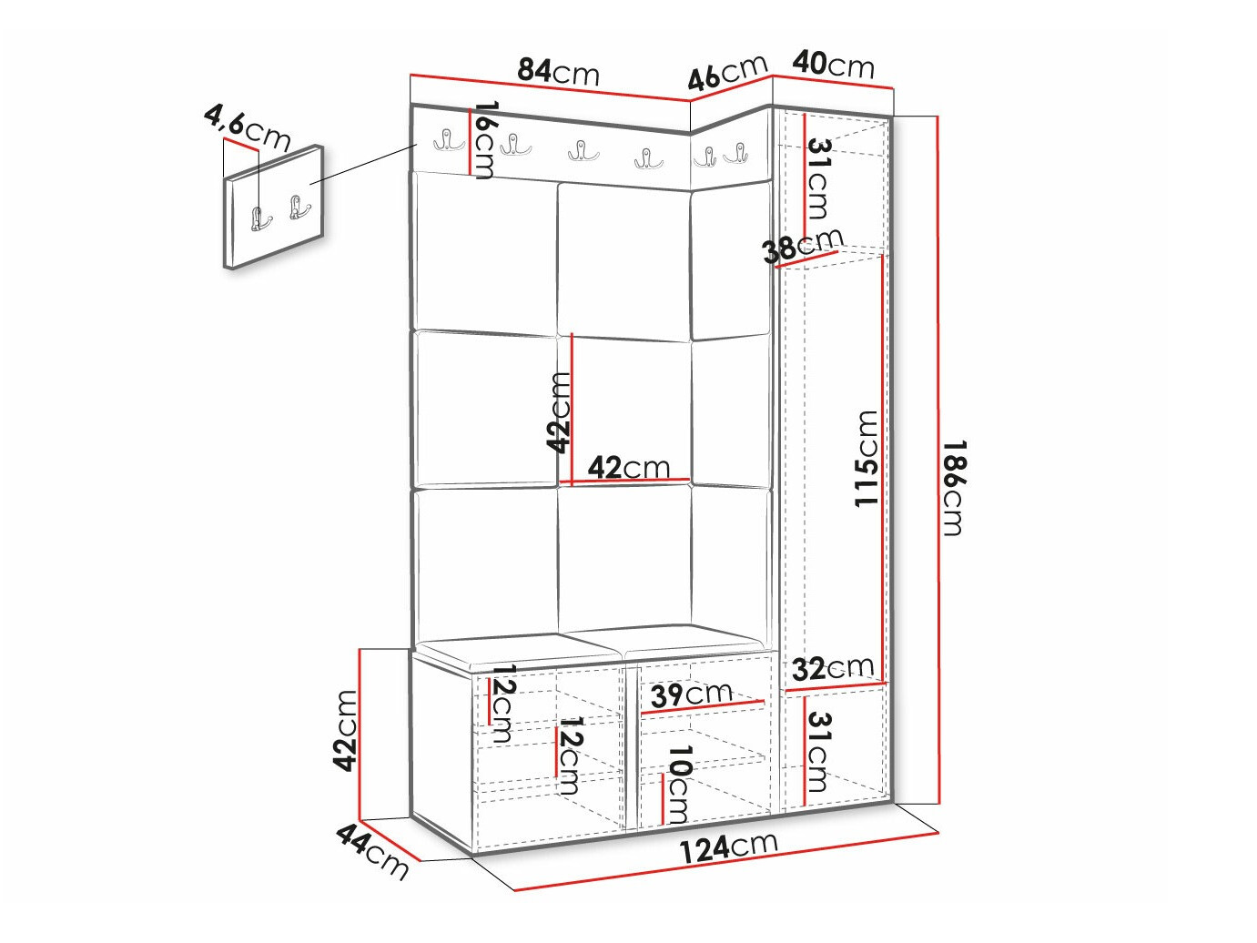 Flurgarnitur Hartford 377 (Weiß)