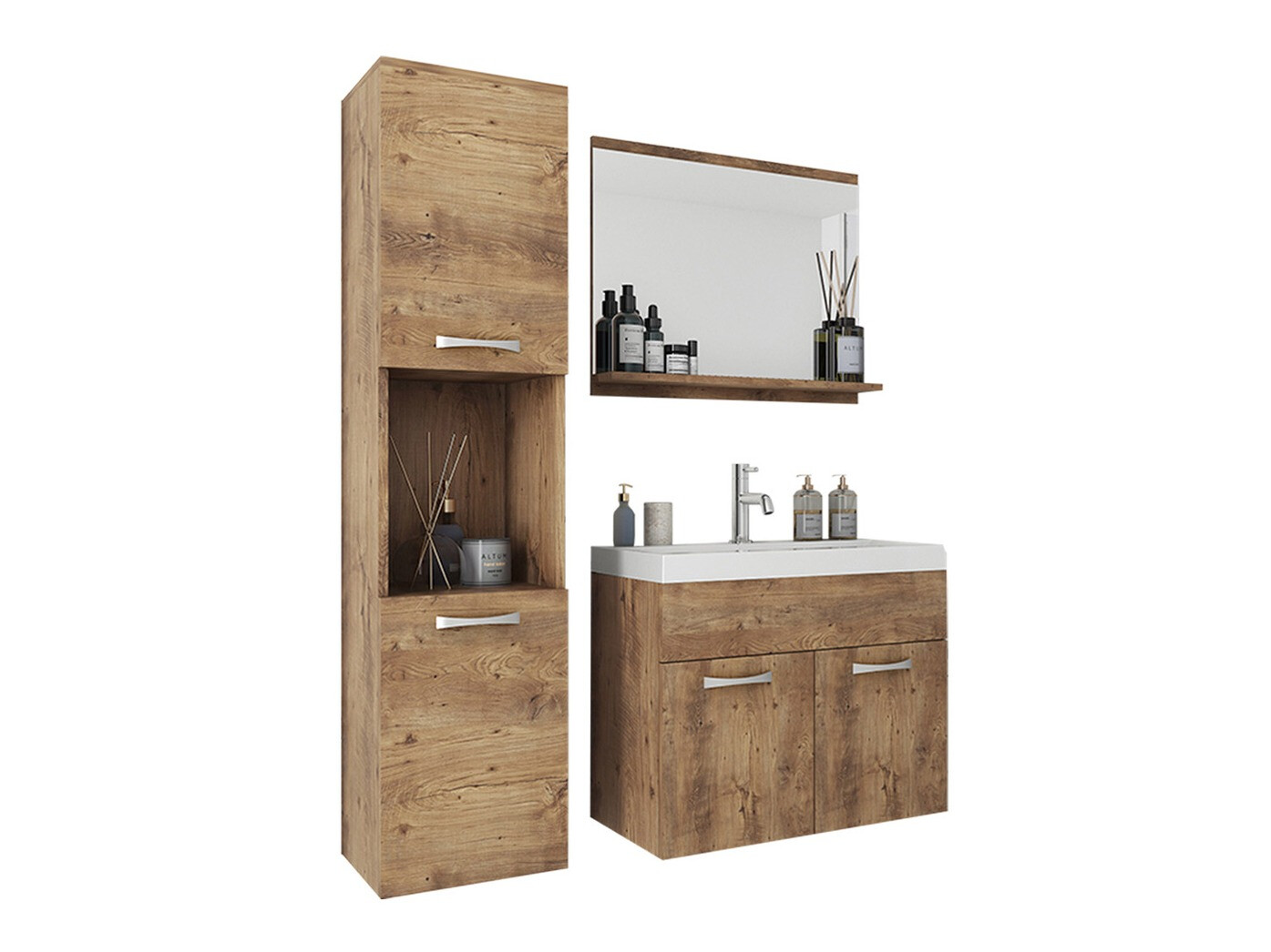 Badezimmer-Set Sarasota 122 (Nussholzoptik)