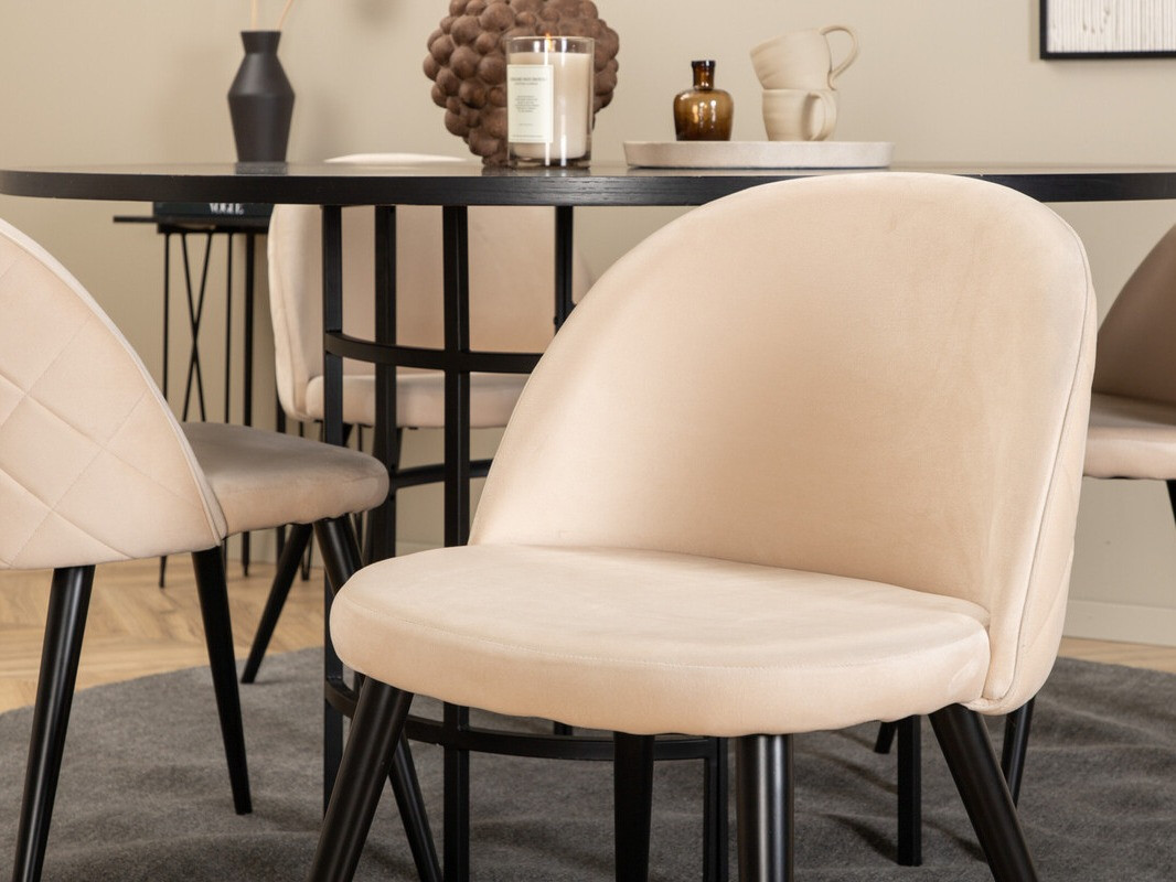 Essgruppe Dallas 2386 (Schwarz + Cremefarben)