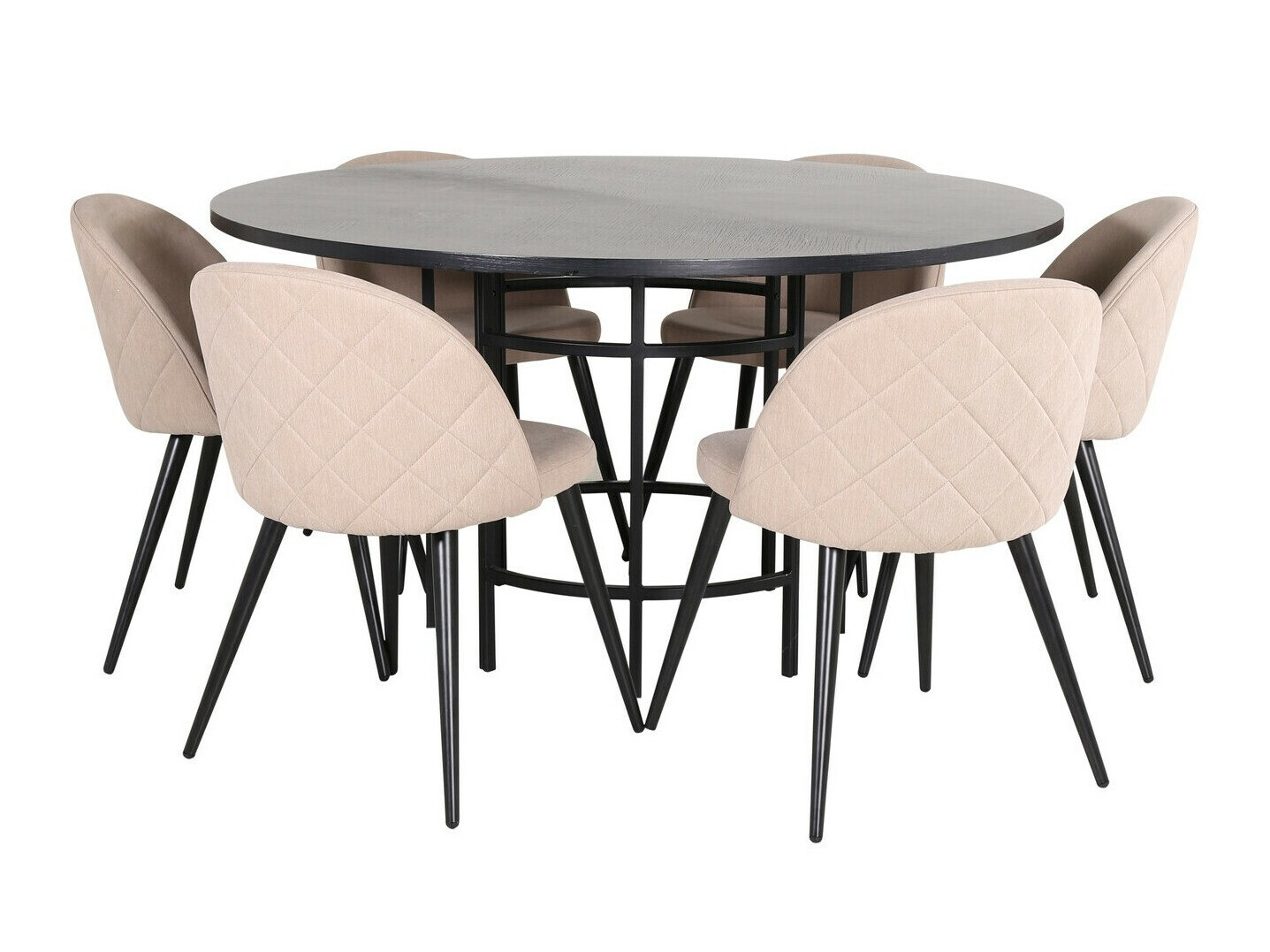 Essgruppe Dallas 2387 (Schwarz + Beige)