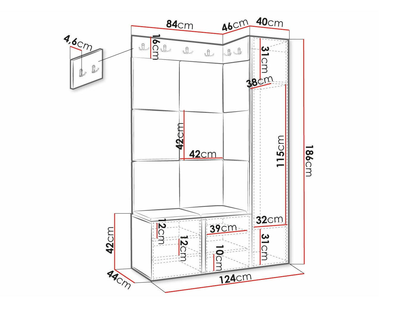 Flurgarnitur Hartford 385 (Weiß)