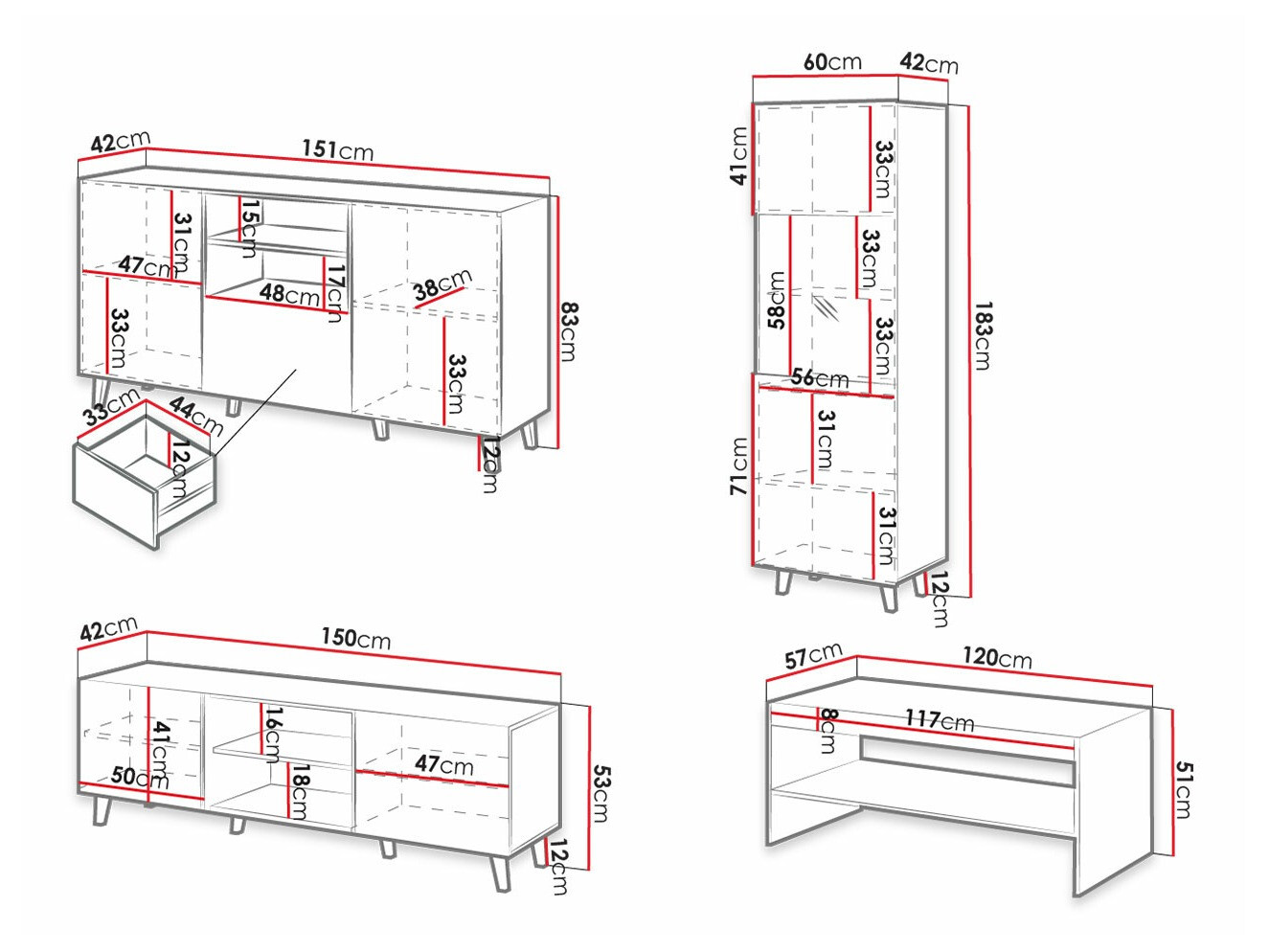 Wohnzimmer-Sets Dicto (Weiß)