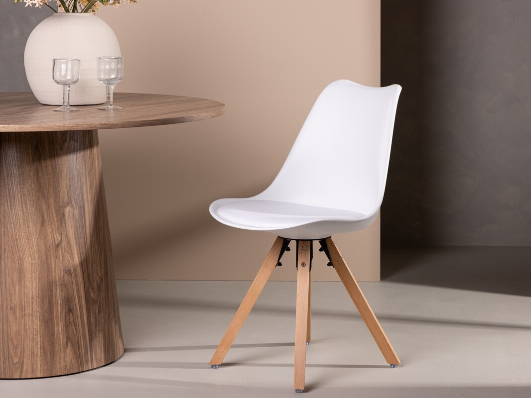 Stuhl Dallas 3478 (Weiß + Helles Holz)