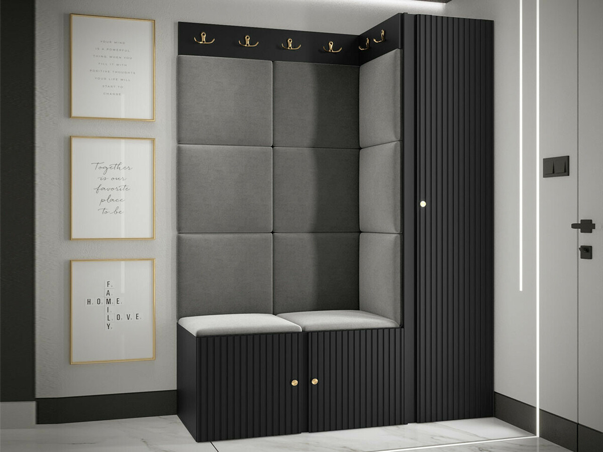 Kleiderschrank Hartford 393 (Schwarz)