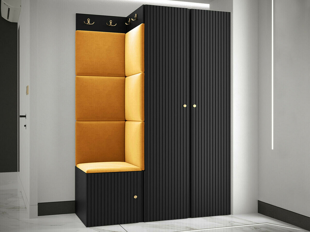 Kleiderschrank Hartford 395 (Schwarz)
