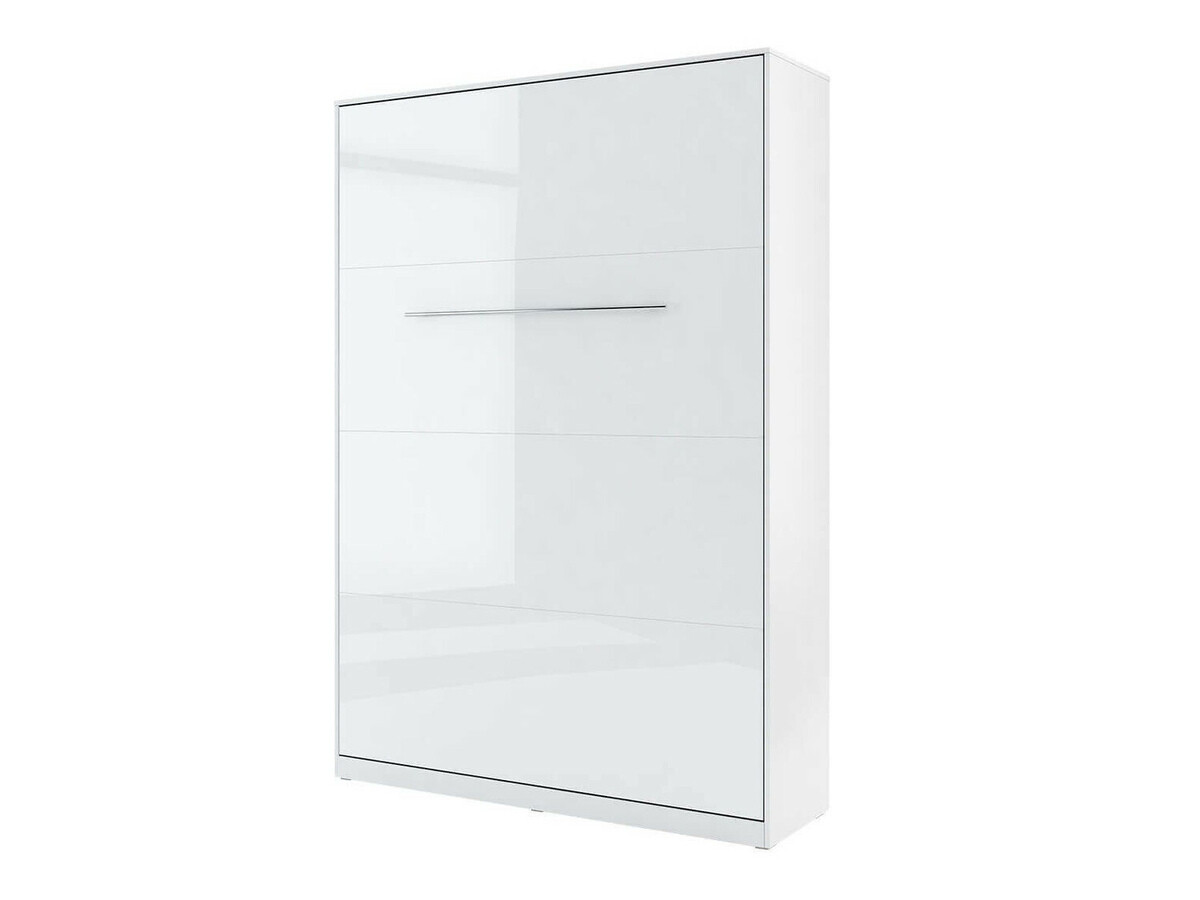 Schrankbett Concept Pro Lenart III (Weiß + Weiß glänzend)