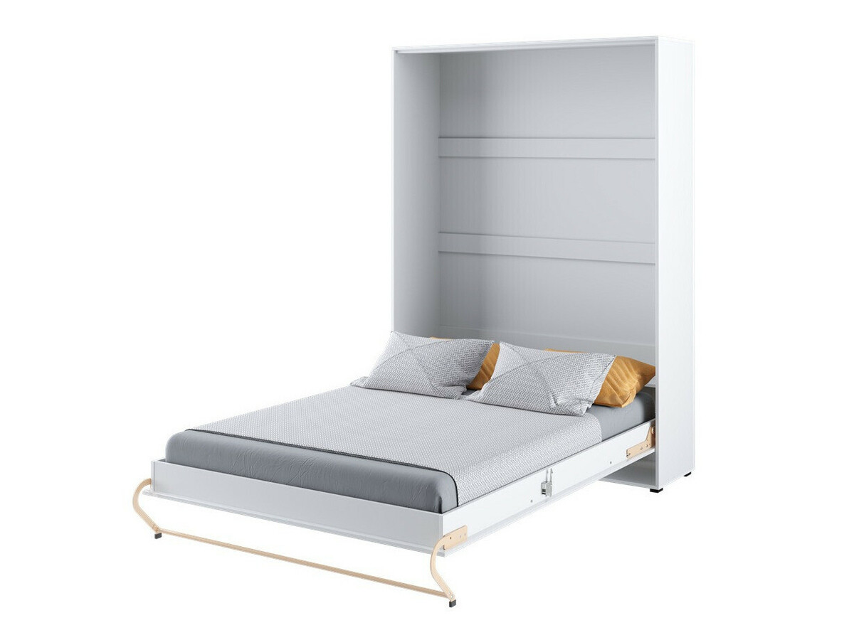 Schrankbett Concept Pro Lenart III (Weiß + Weiß glänzend)