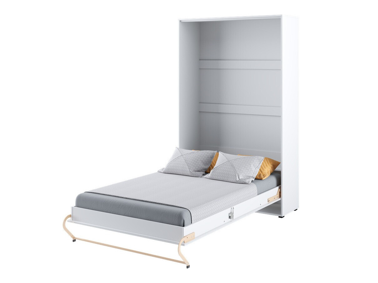 Schrankbett Concept Pro Lenart III (Weiß + Weiß glänzend)