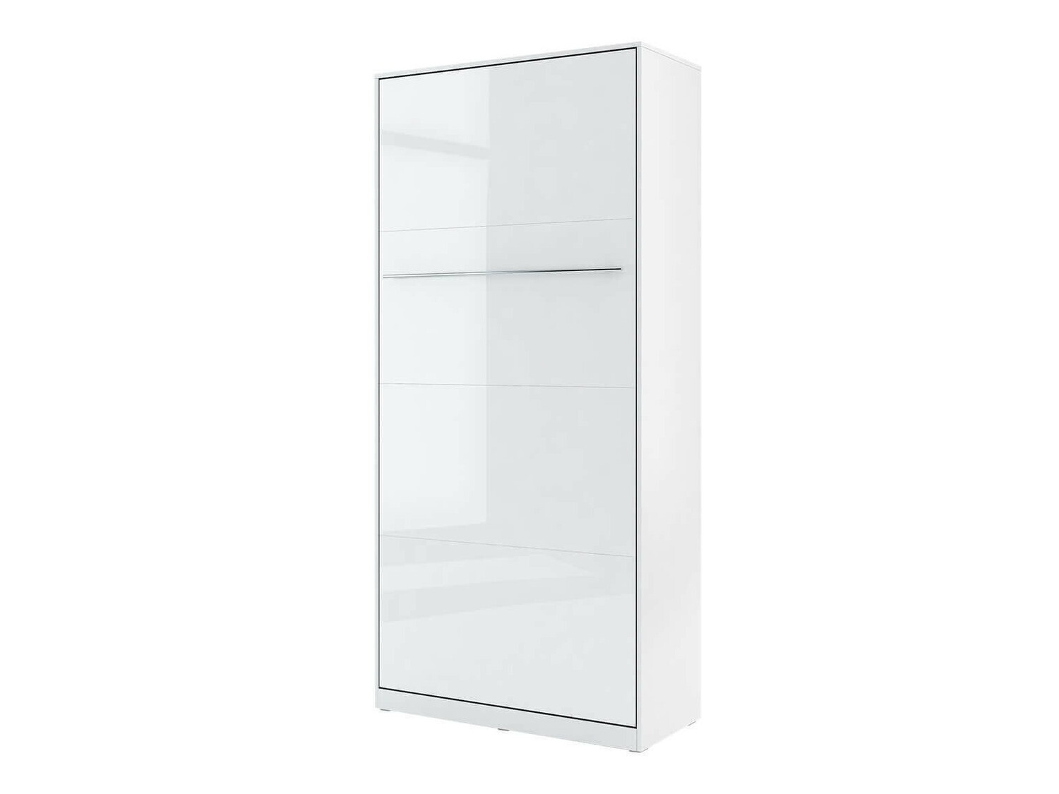 Schrankbett Concept Pro Lenart III (Weiß + Weiß glänzend)