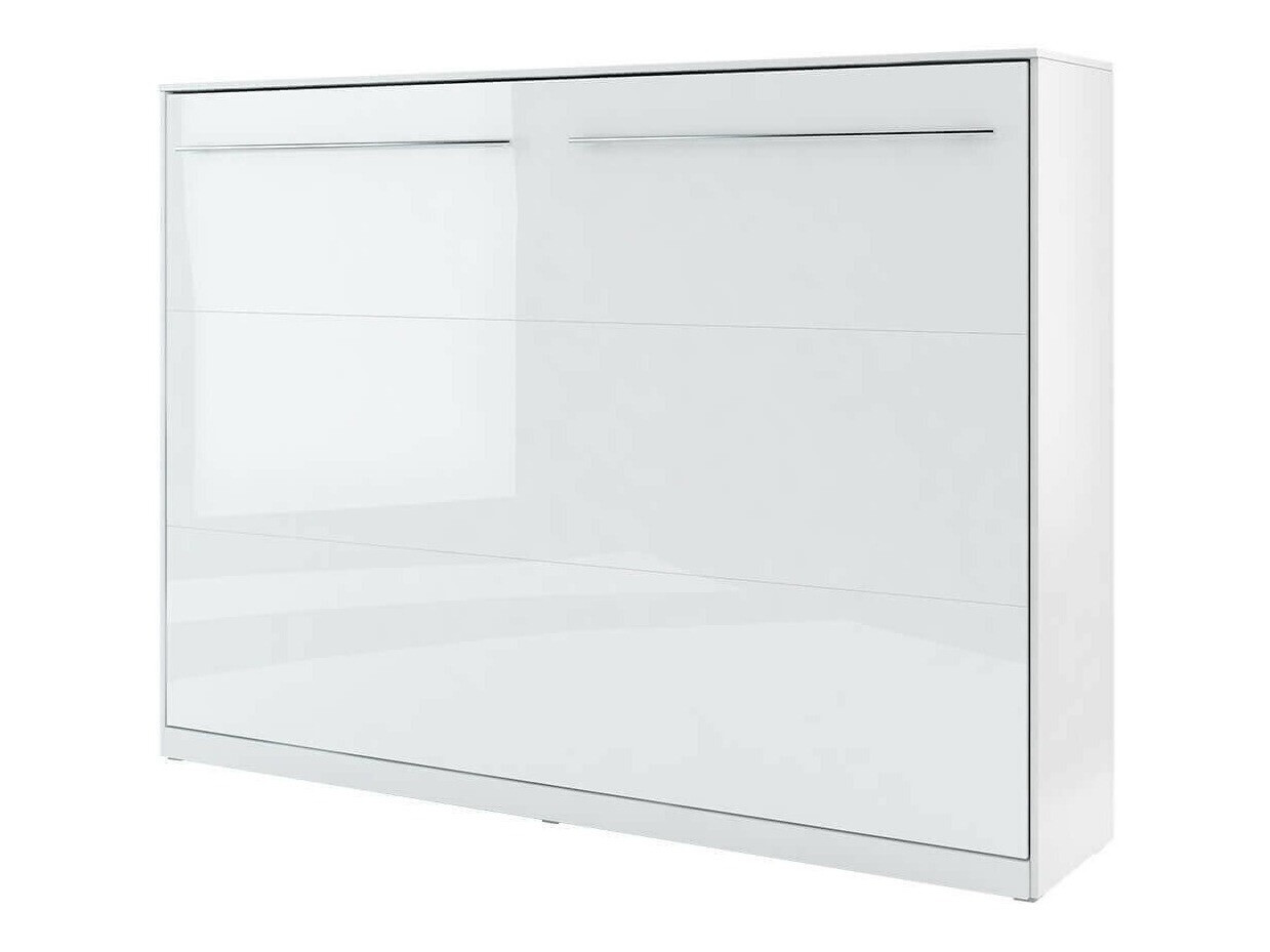 Schrankbett Concept Pro Lenart IV (Weiß + Weiß glänzend)