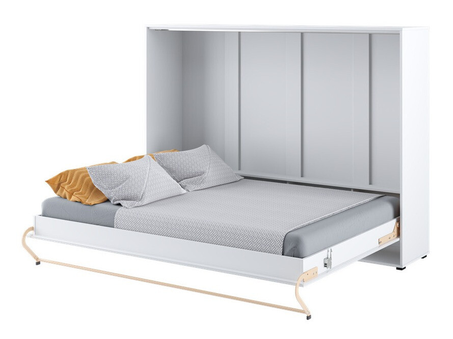 Schrankbett Concept Pro Lenart IV (Weiß + Weiß glänzend)