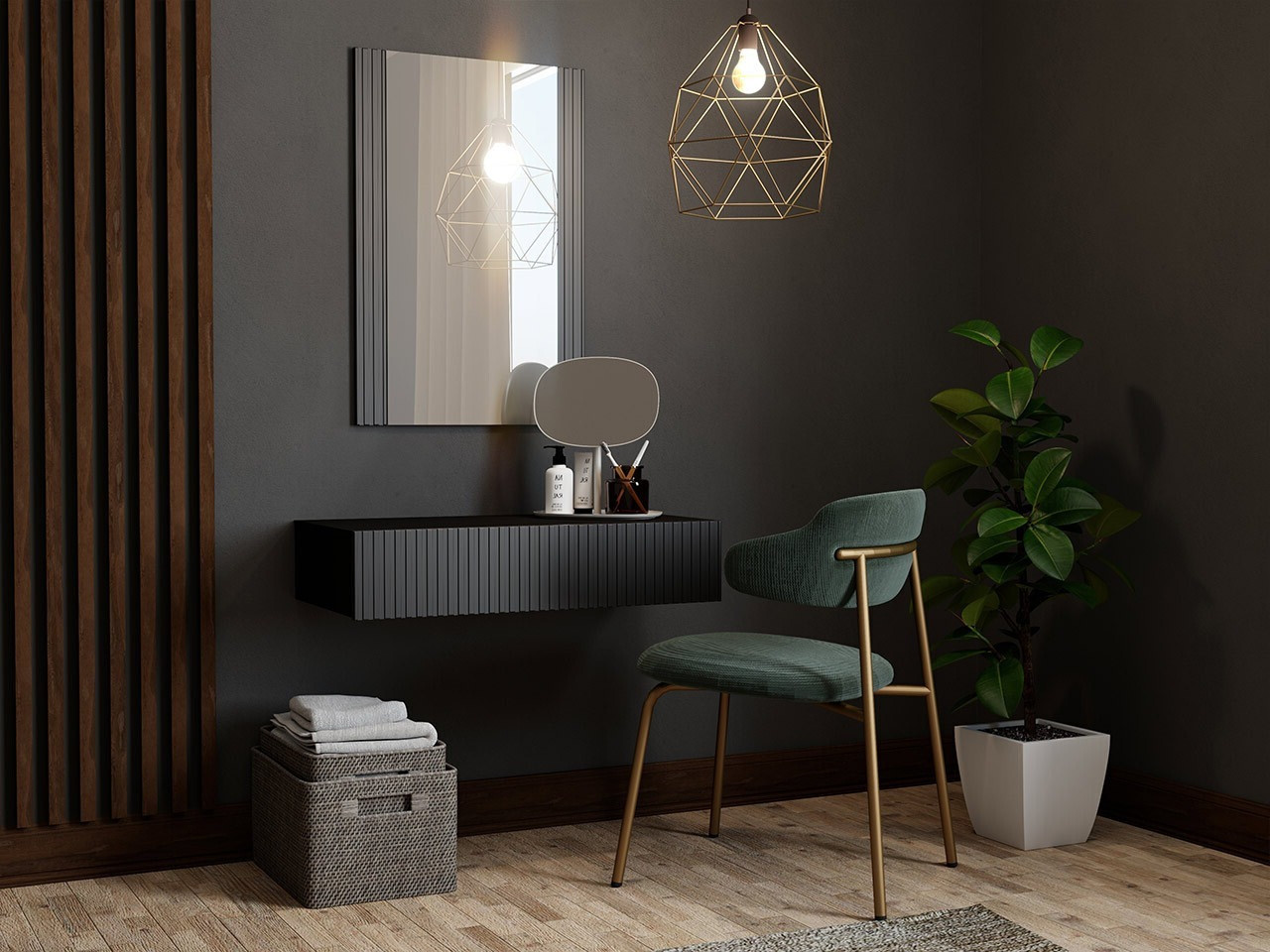 Schminktisch Levmari 111 (Schwarz)