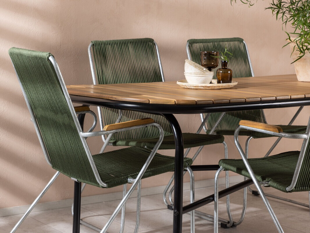 Tisch und Stühle Dallas 3524 (Grün + Silber)