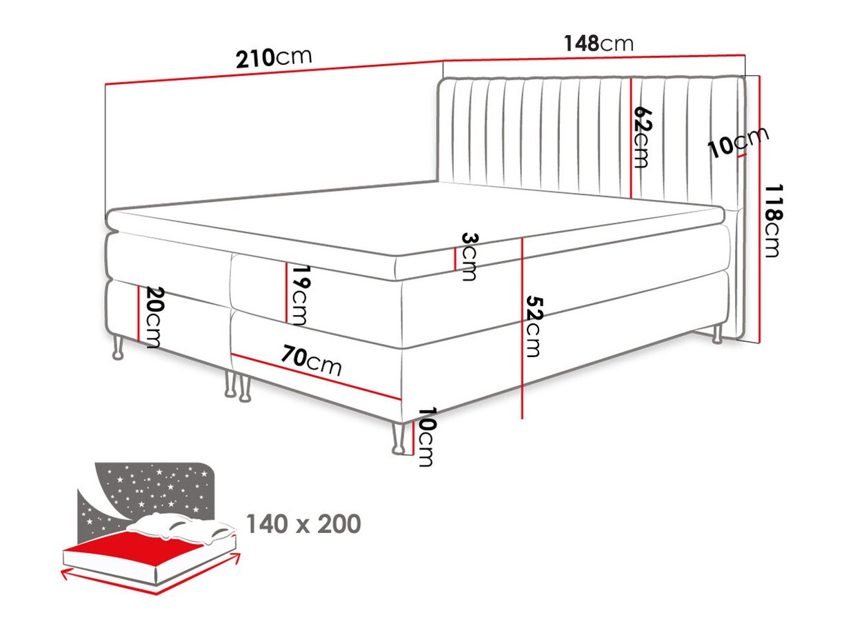 Boxspringbett ComfiDream Fjorina (Fresh 11)