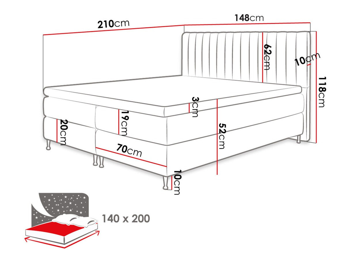 Boxspringbett ComfiDream Fjorina (Fresh 32)