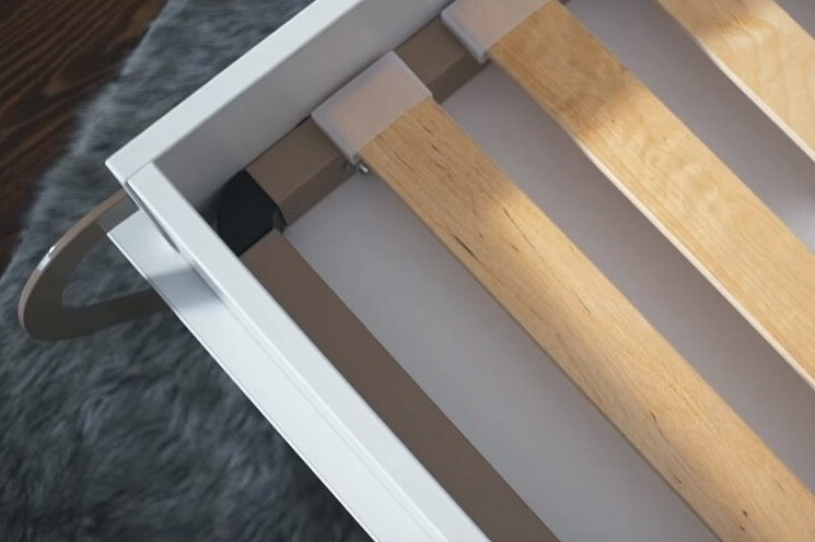 Schrankbett Concept Pro Lenart IV (Weiß + Weiß glänzend)
