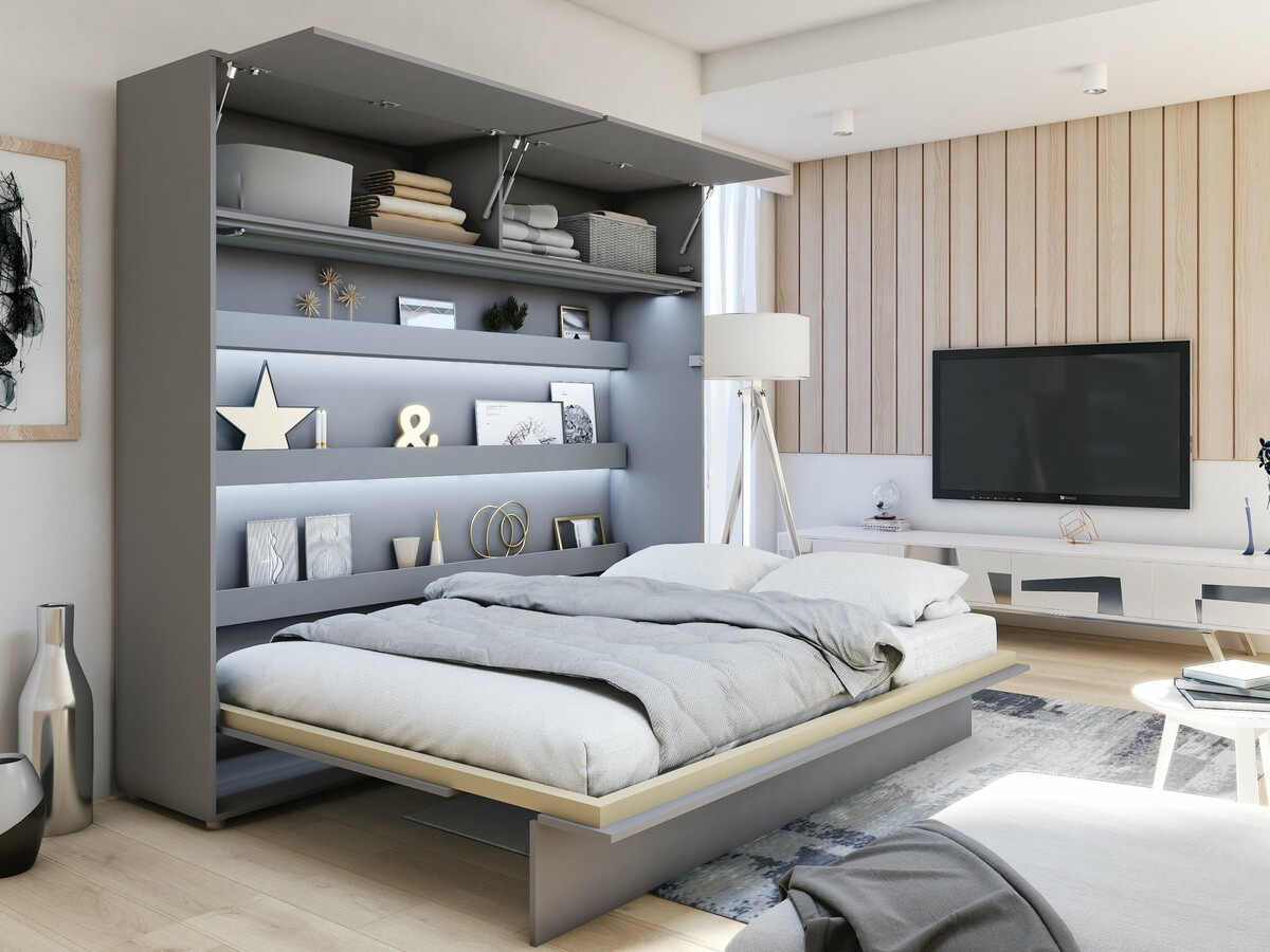 Schrankbett Concept Pro Lenart V (Grau)