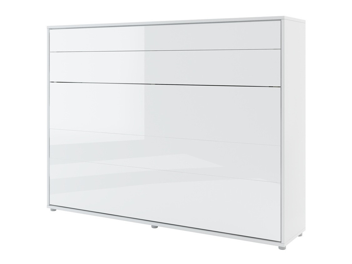 Schrankbett Concept Pro Lenart V (Weiß glänzend)