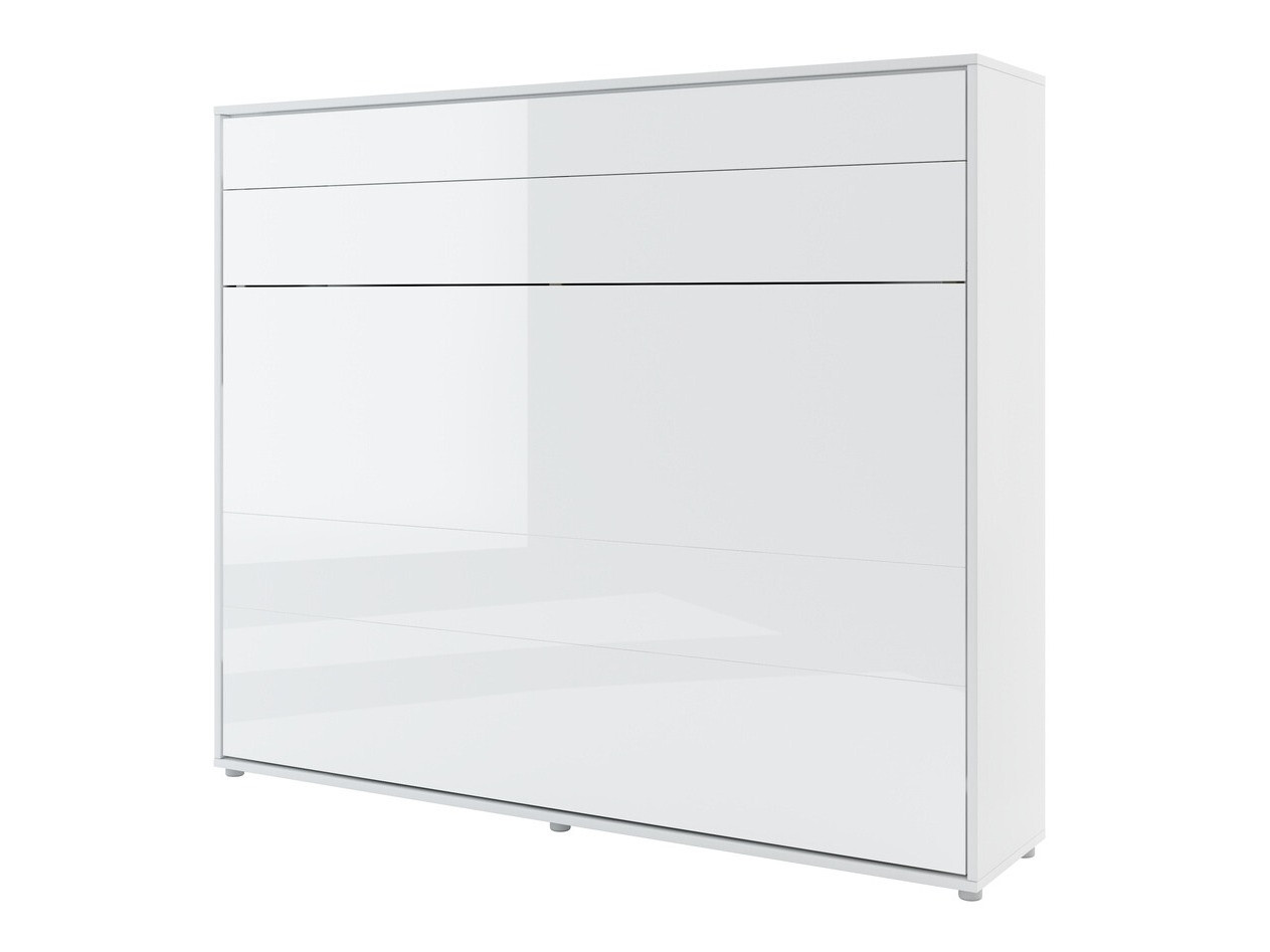 Schrankbett Concept Pro Lenart V (Weiß glänzend)