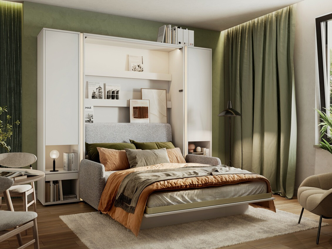 Schrankbett Concept Pro Lenart Levfere 102 (Weiß)