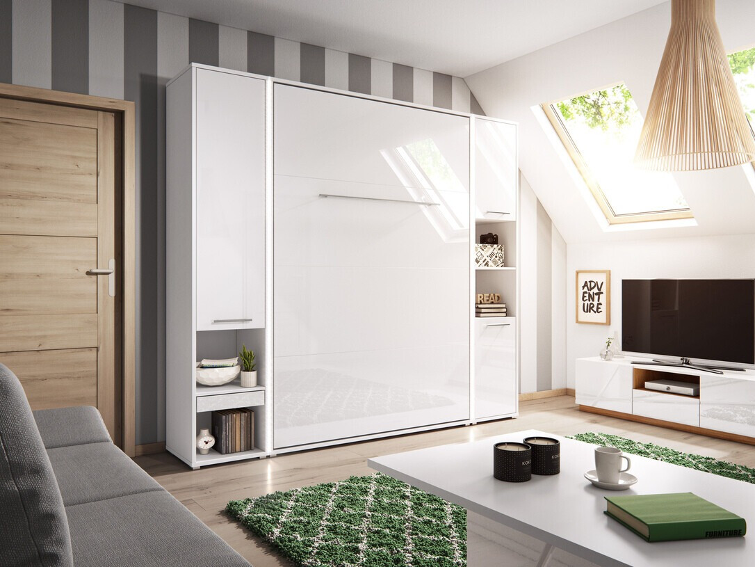 Möbel-Set Concept Pro Lenart XI (Weiß glänzend + Weiß)