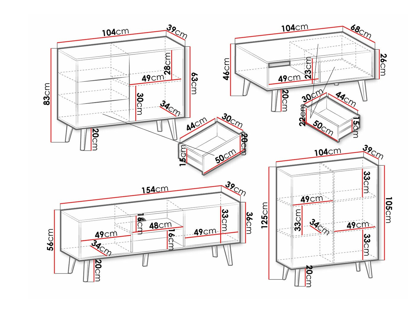 Wohnzimmer-Sets Somelu 105