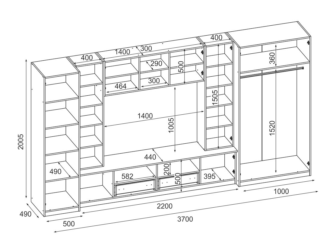 Wohnzimmer-Sets Lexington 174 (Grande eichenholzoptik)