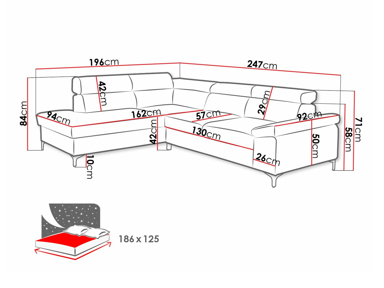 Ecksofa Lincoln 168 (Lars 89)