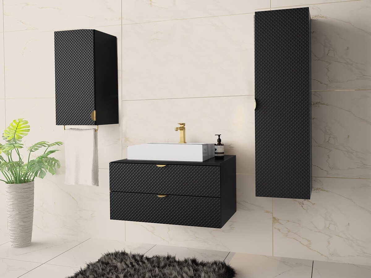 Wandhängeschrank für Badezimmer Fenenou 100 (Schwarz)