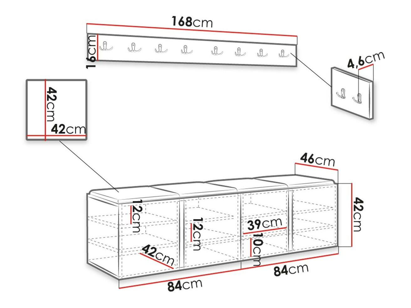 Flurgarnitur Hartford 276 (Artisan Eichenholzoptik)