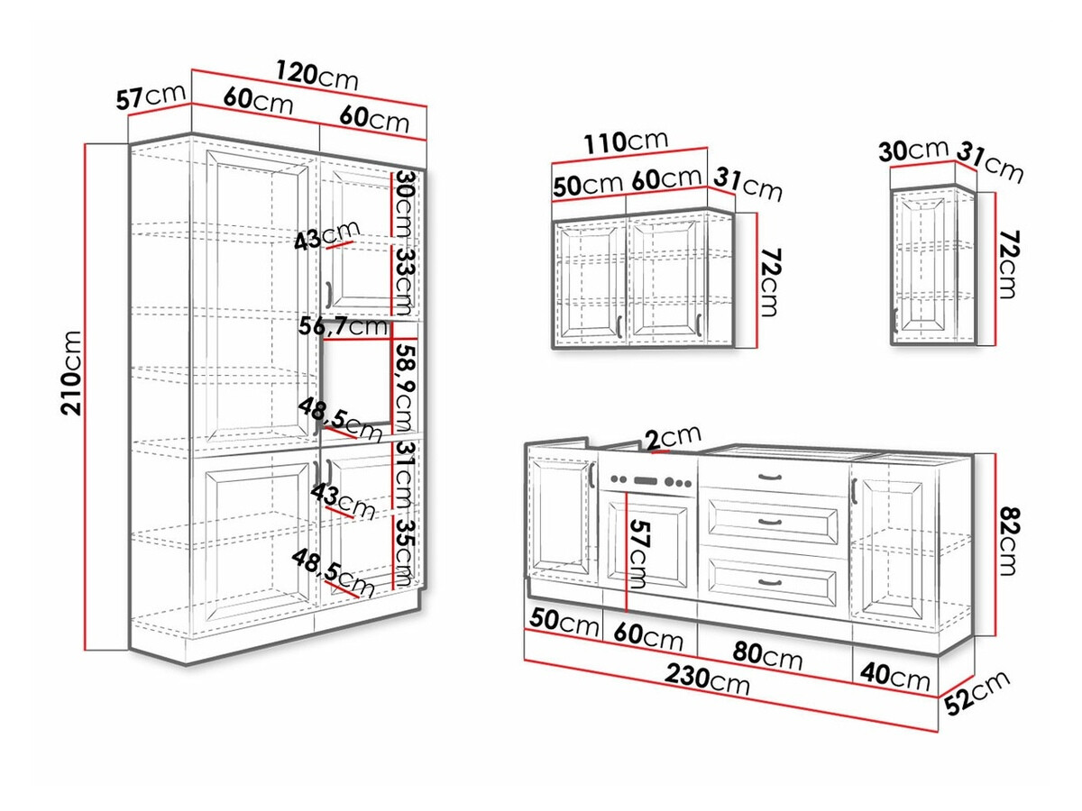 Modulares Küchenset Retro Grey 149