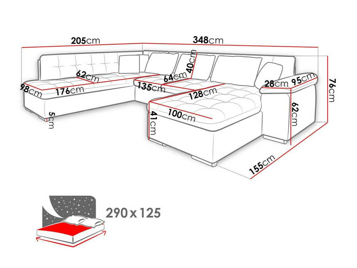 Ecksofa Comfivo Gemma III (Lux 06 + Lux 06 + Lux 05)