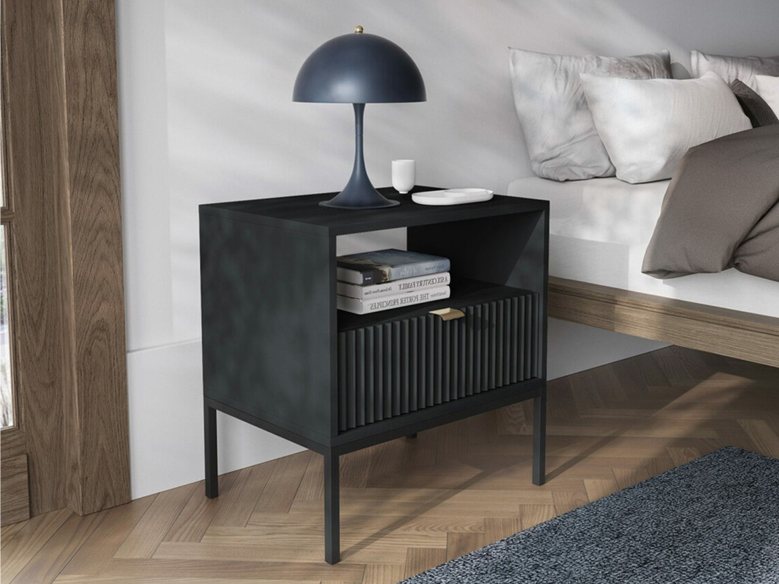 Nachttisch Lima L102 (Schwarz)