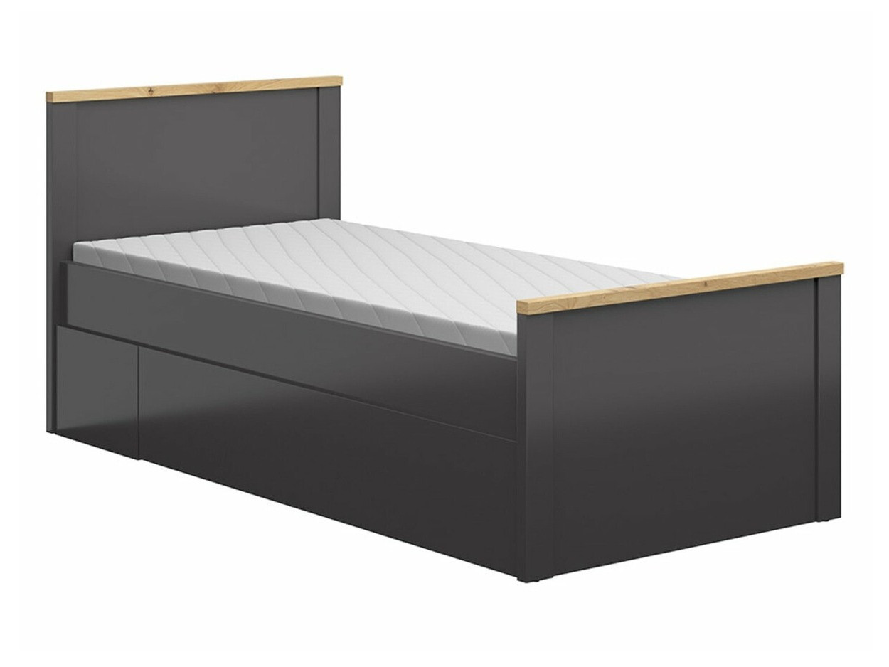 Bett Sordoro 132 (Graphit + Artisan Eichenholzoptik)