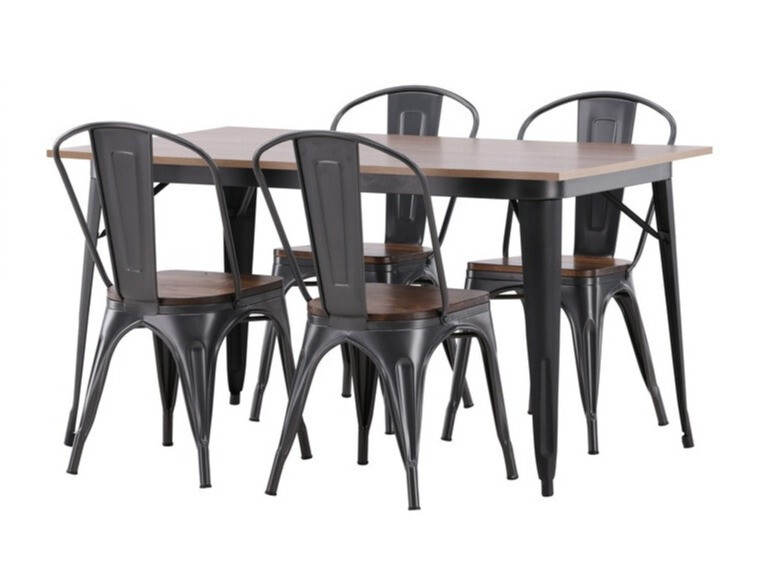 Essgruppe Dallas 3366 (Nussholzoptik + Dunkelgrau)