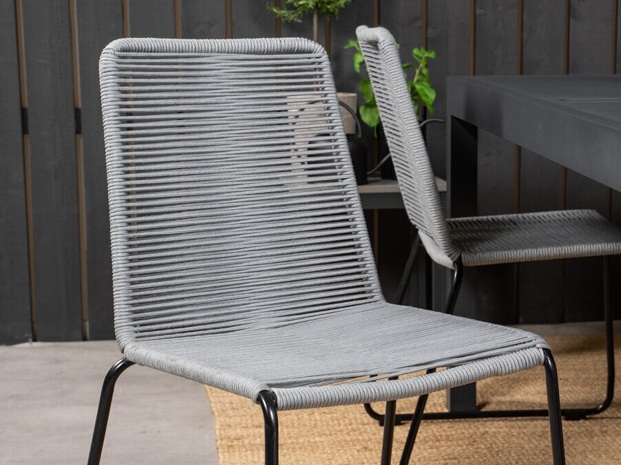 Tisch und Stühle Dallas 3783 (Grau + Schwarz)