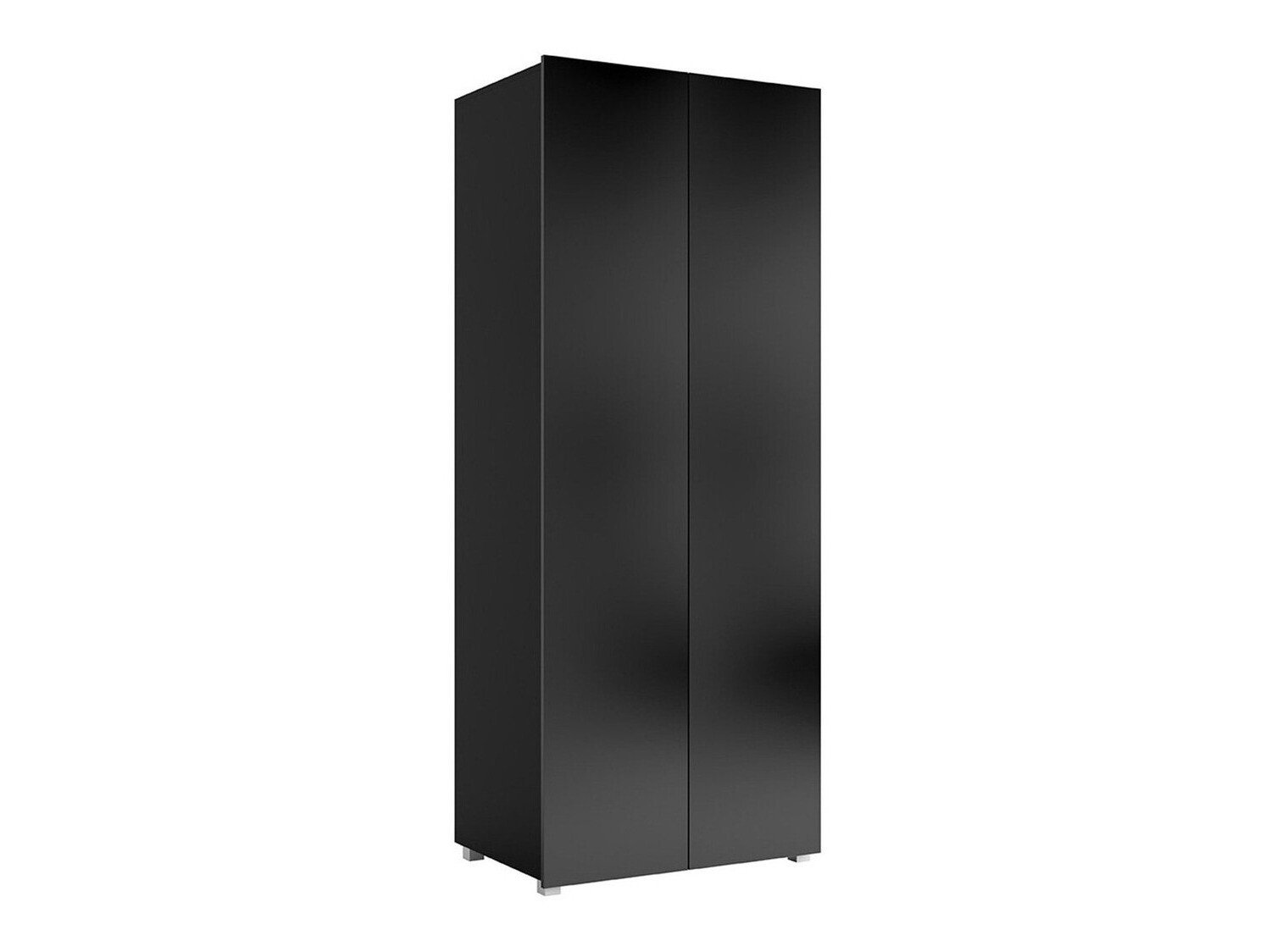 Kleiderschrank Tivdalu 125 (Schwarz + Schwarz glänzend)
