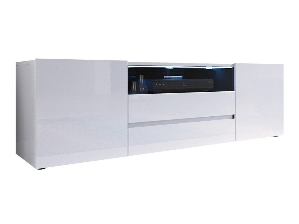 TV-Möbel Ager (Weiß + Weiß glänzend)