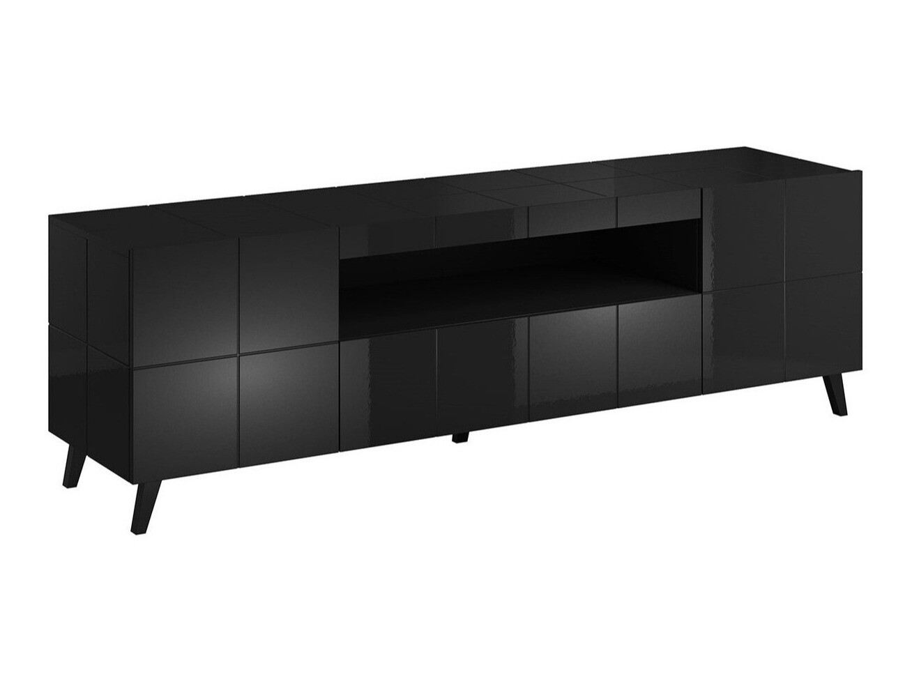 TV-Möbel Charlotte 131 (Schwarz glänzend)