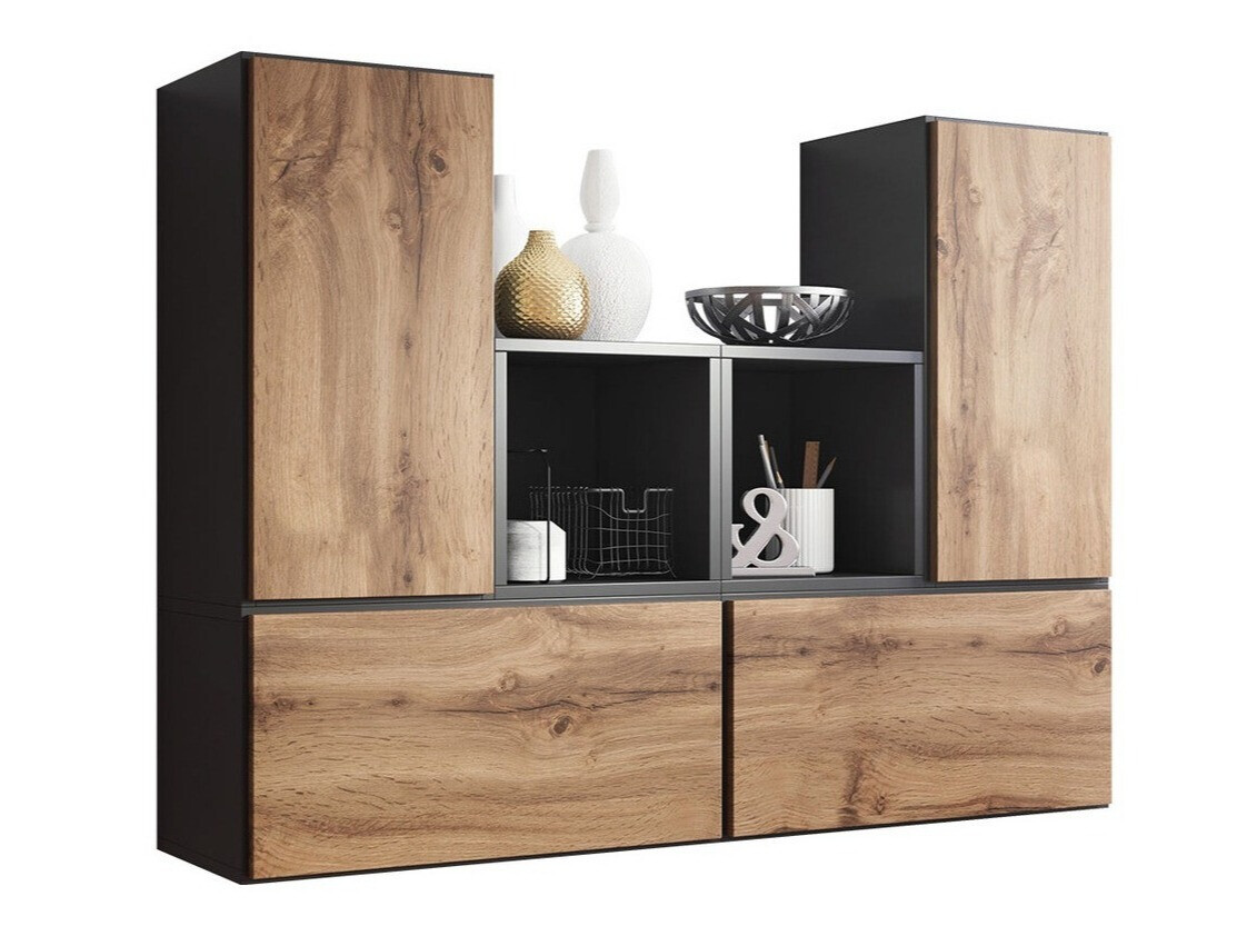 Schränke im Set Corbele 123 (Anthrazit + Wotan Eiche)