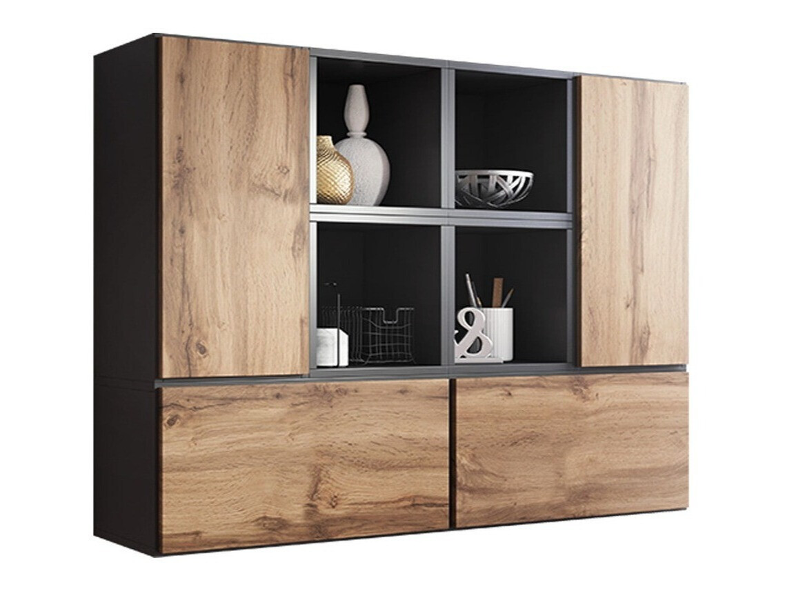 Schränke im Set Corbele 124 (Anthrazit + Wotan Eiche)