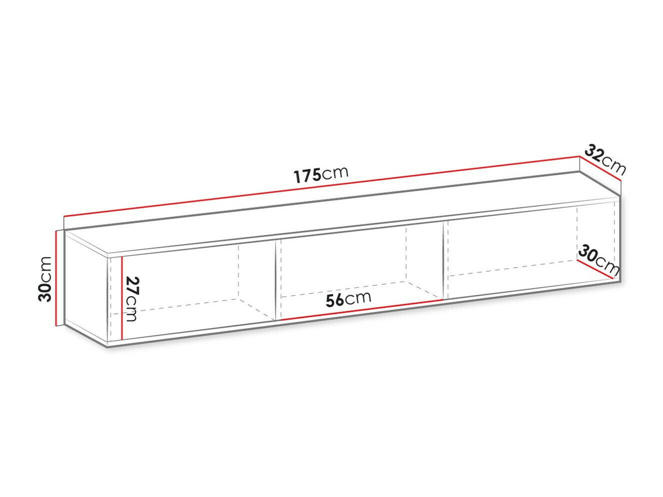 TV-Möbel Princal I (Weiß + Gold)