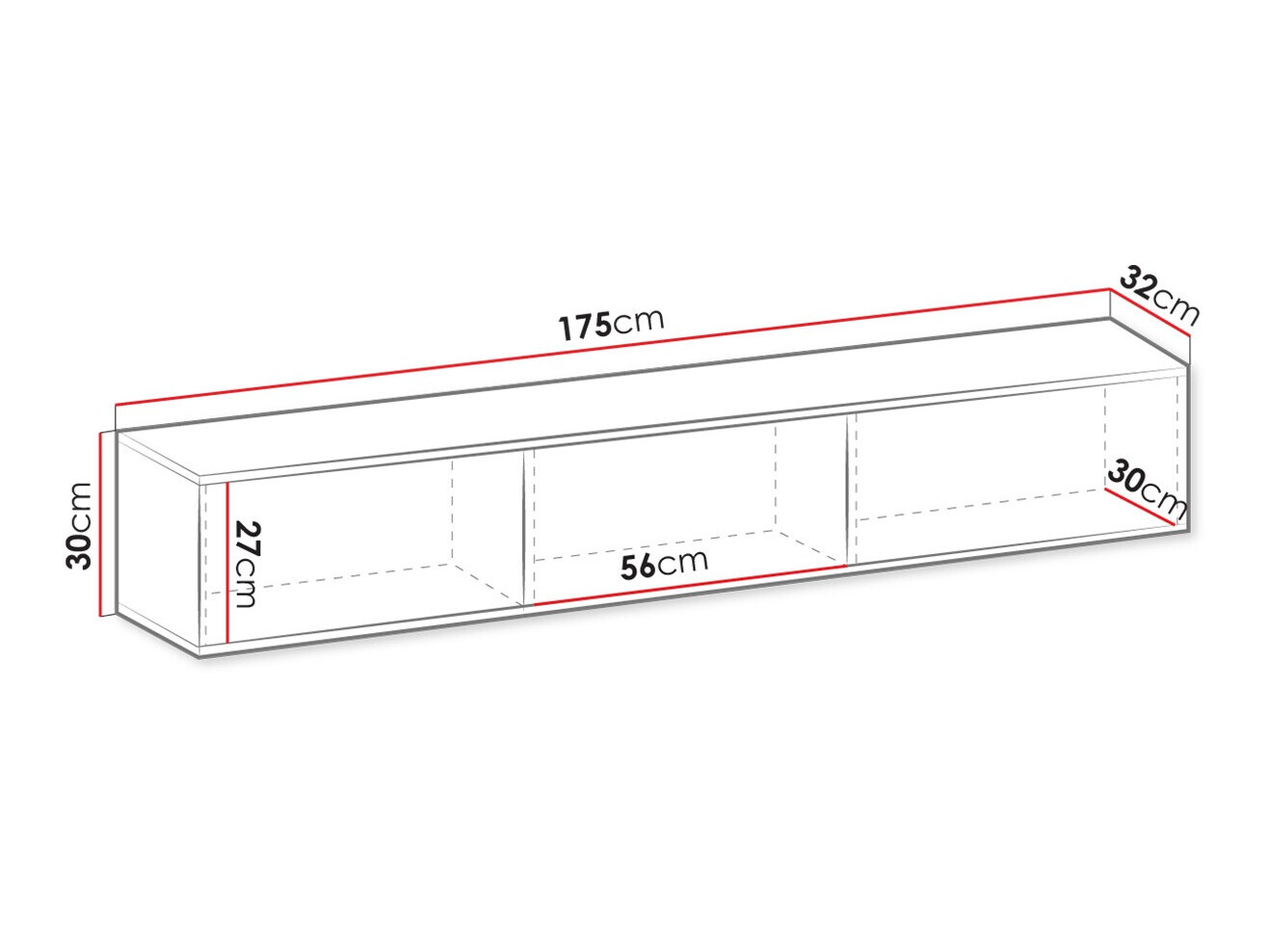TV-Möbel Princal (Weiß + Gold)