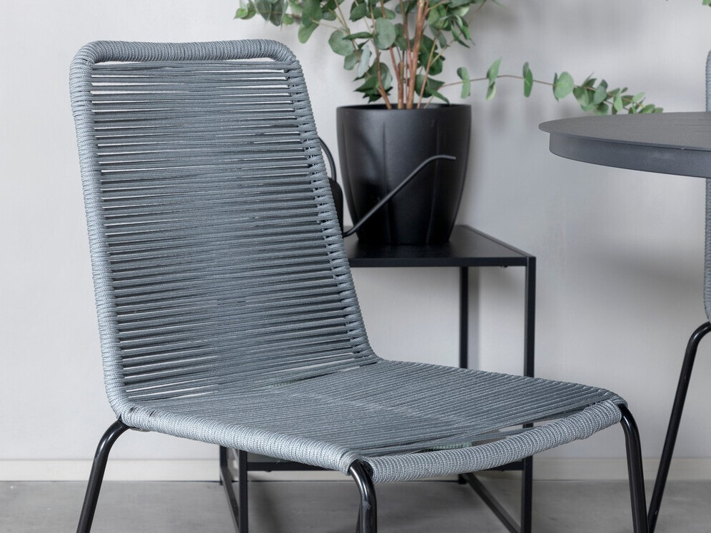 Tisch und Stühle Dallas 3728 (Grau + Schwarz)