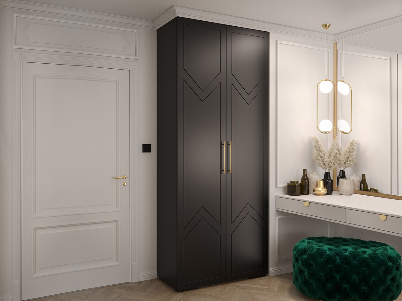 Kleiderschrank Hartford 411 (Schwarz)