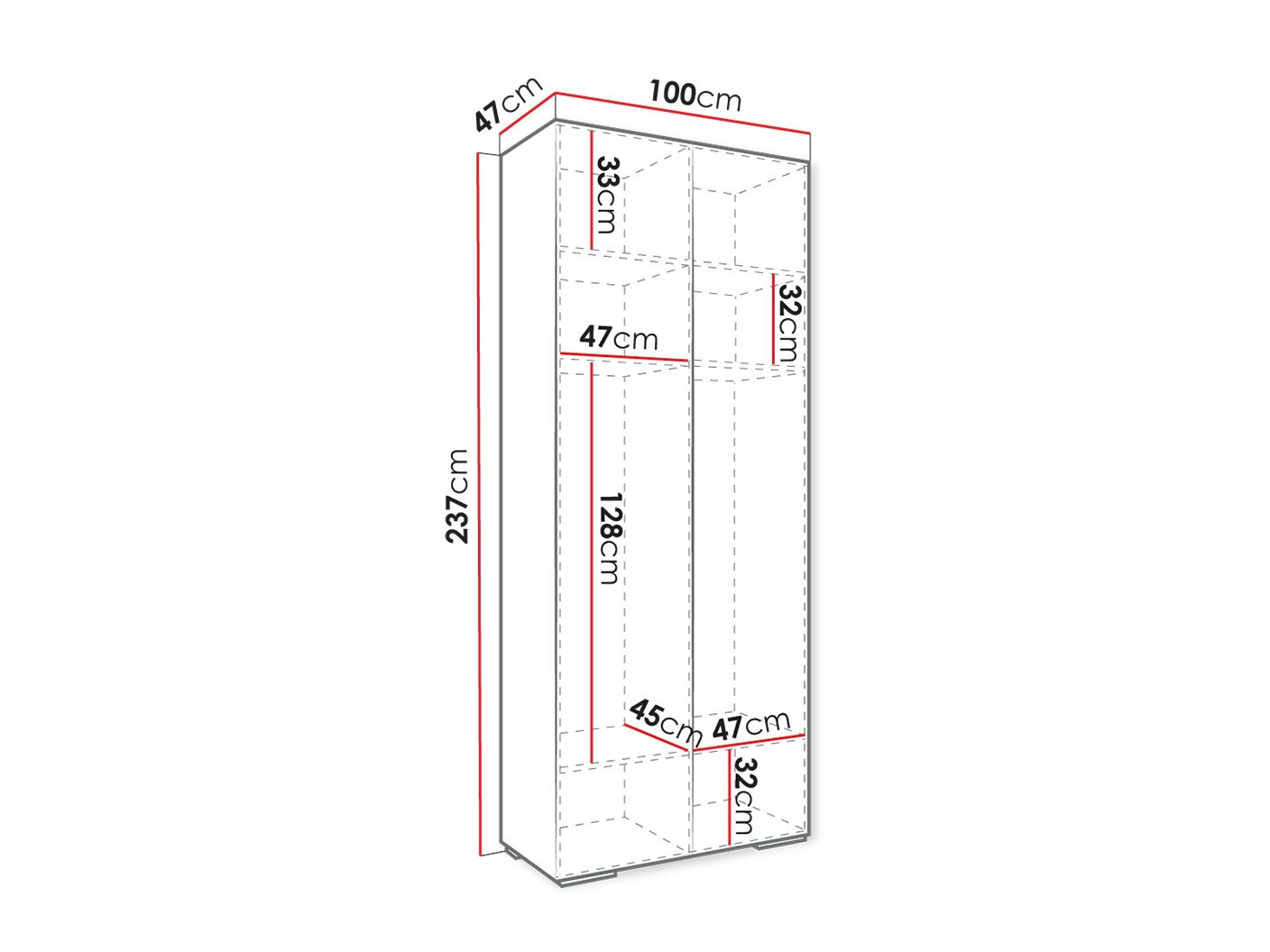 Kleiderschrank Hartford 411 (Schwarz)