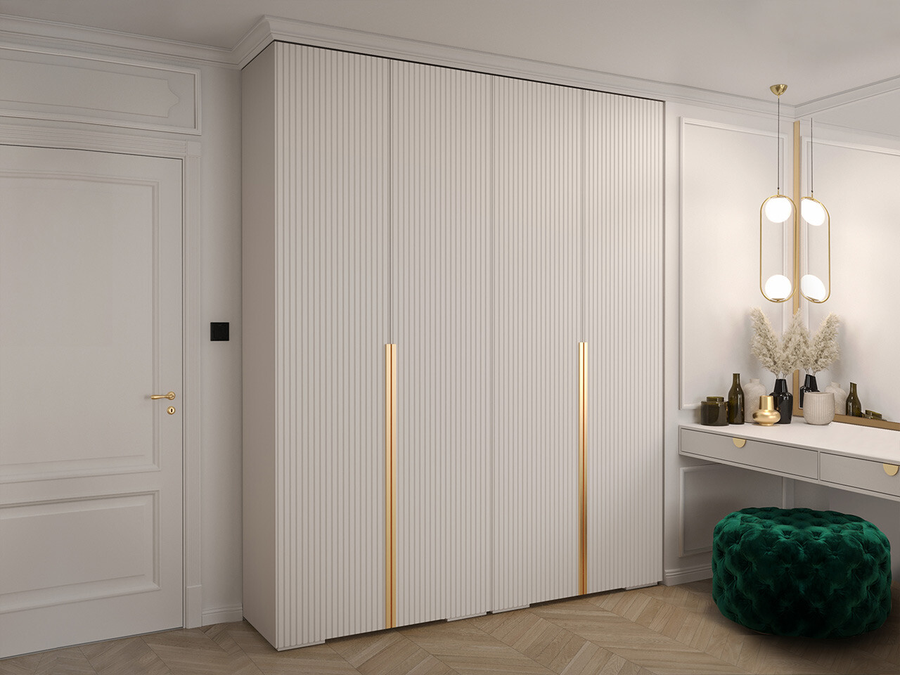 Kleiderschrank Hartford 422 (Weiß)