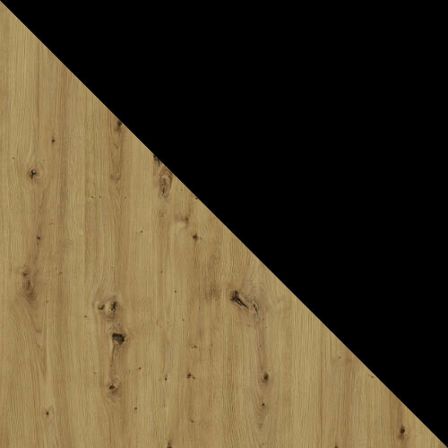 Essgruppe Victorville 280 (Schwarz + Artisan Eichenholzoptik)