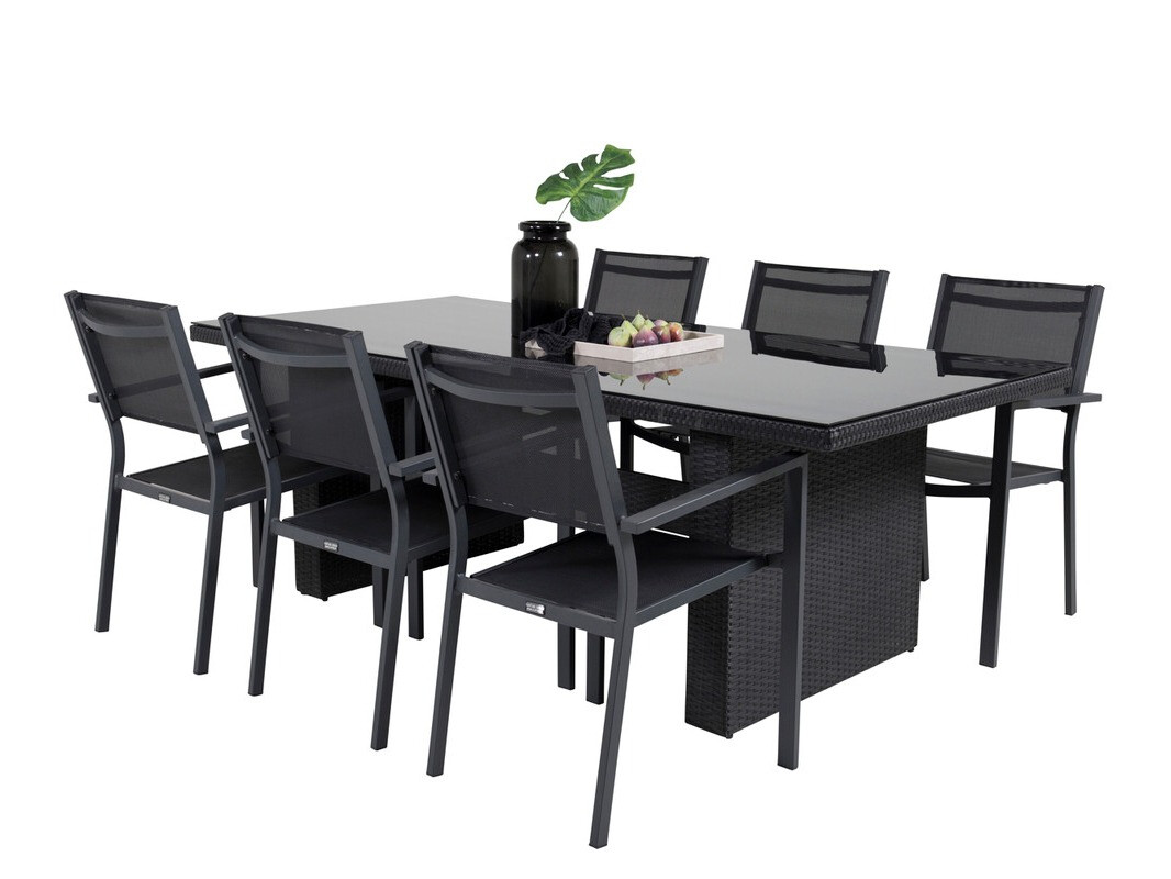 Tisch und Stühle Dallas 3845 (Schwarz)